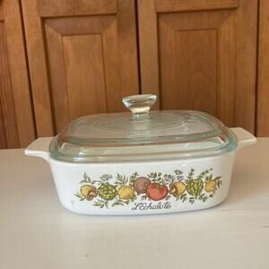 Vintage Corningware “Spice of Life” Casserole Dish With Lid